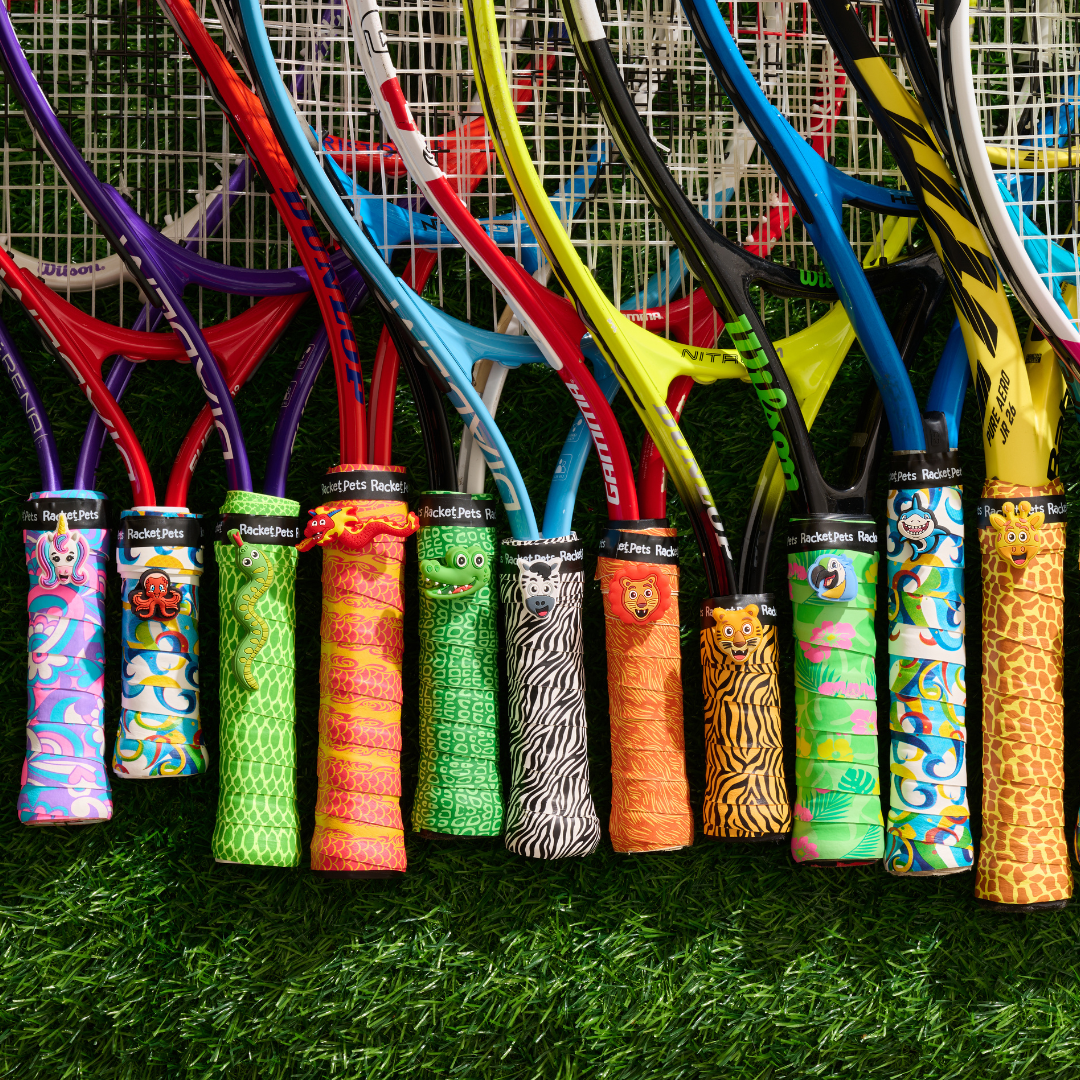 Zebra Black/White Tennis Overgrip Tape and Matching Shock Absorbing Dampener for Tennis Racket
