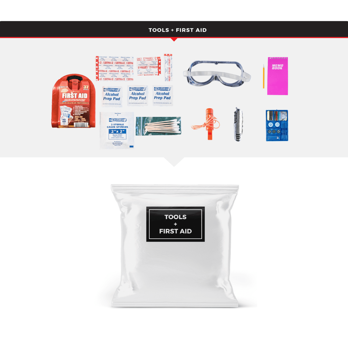 WSK Essential Survival Kit for Up To 2 People plus Rolling Bag