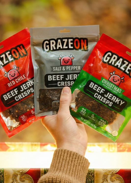 GrazeOn High-Protein Jerky Crisps — 7-Flavor Variety Pack