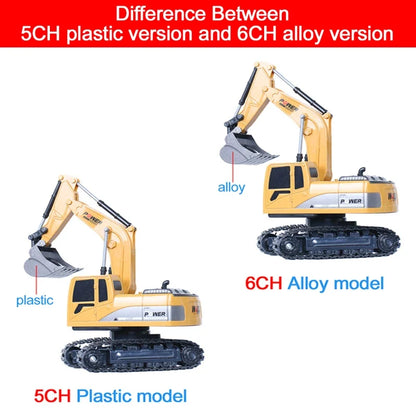1:24 6 Channel RC Excavator Remote Control Construction Toy