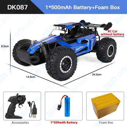 ZWN 1:16 RC Off-Road Car with LED Lights – 2.4GHz Remote Control Climbing Vehicle