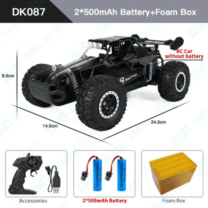 ZWN 1:16 RC Off-Road Car with LED Lights – 2.4GHz Remote Control Climbing Vehicle