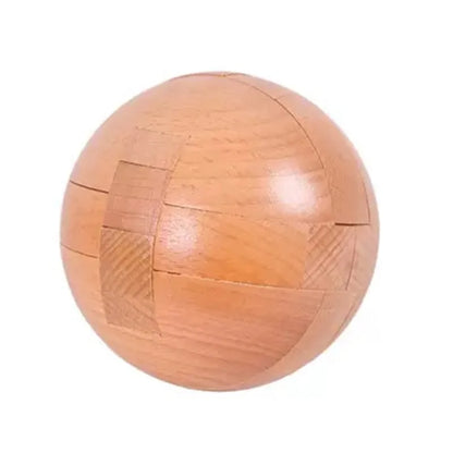 Wooden Kongming Lock Sphere Puzzle | 3D Brain Teaser Toy for Kids & Adults
