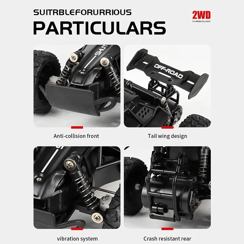 ZWN 1:16 RC Off-Road Car with LED Lights – 2.4GHz Remote Control Climbing Vehicle