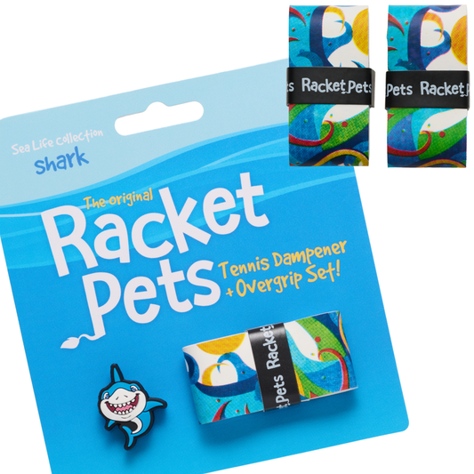 Tennis Grip & Dampener Kit — Blue Shark