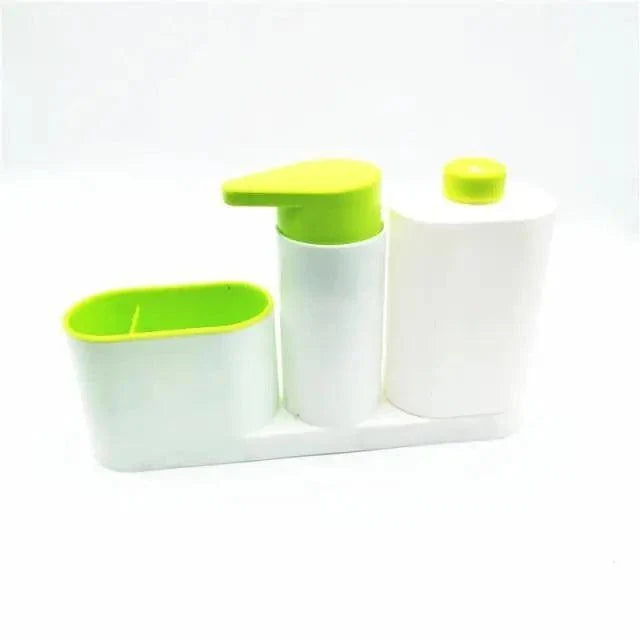 White Smart Kitchen Soap Dispenser Bathroom Accessories Liquid Soap Dispenser Simple Storage Box With Tank 3 IN 1 Cleaning Sponge Brush Holder Soap Pump Kitchen Gadgets